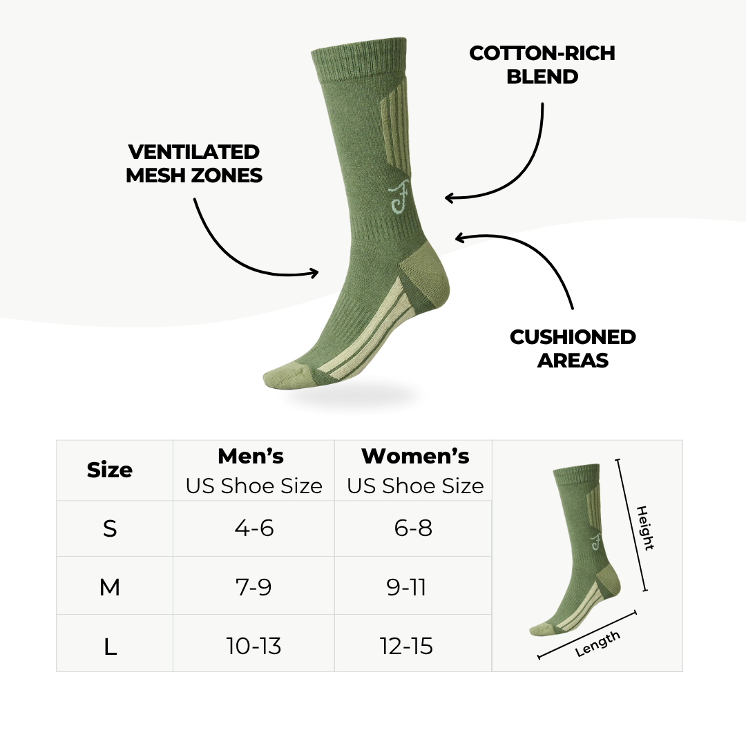 Winter Socks - Bug Repellent- Mid-Calf - Moss