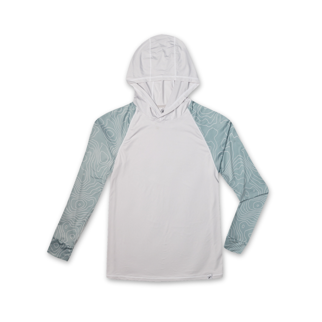 Men's UV Sun Hoodie - Topo Map