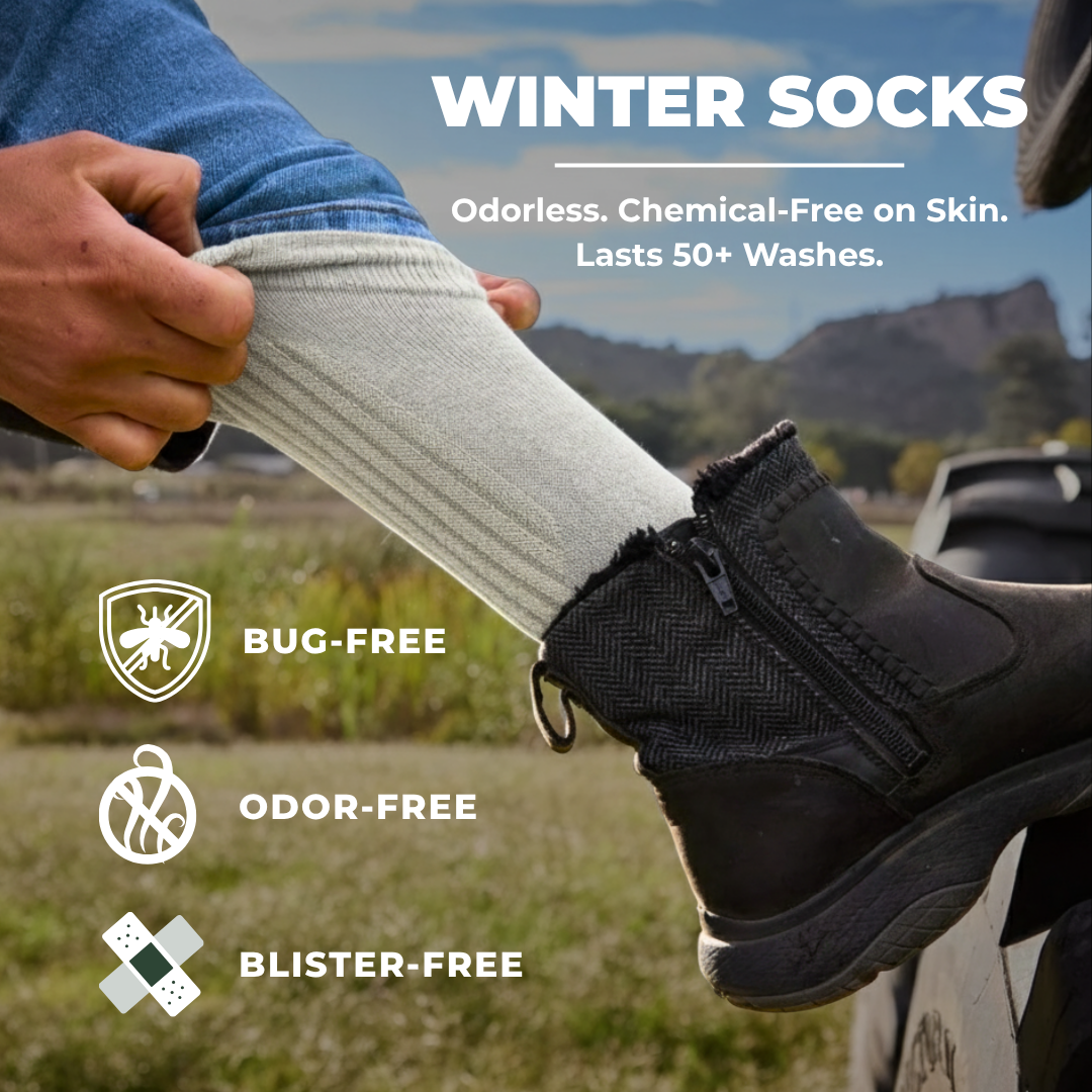 Winter Socks - Bug Repellent- Mid-Calf - Stone