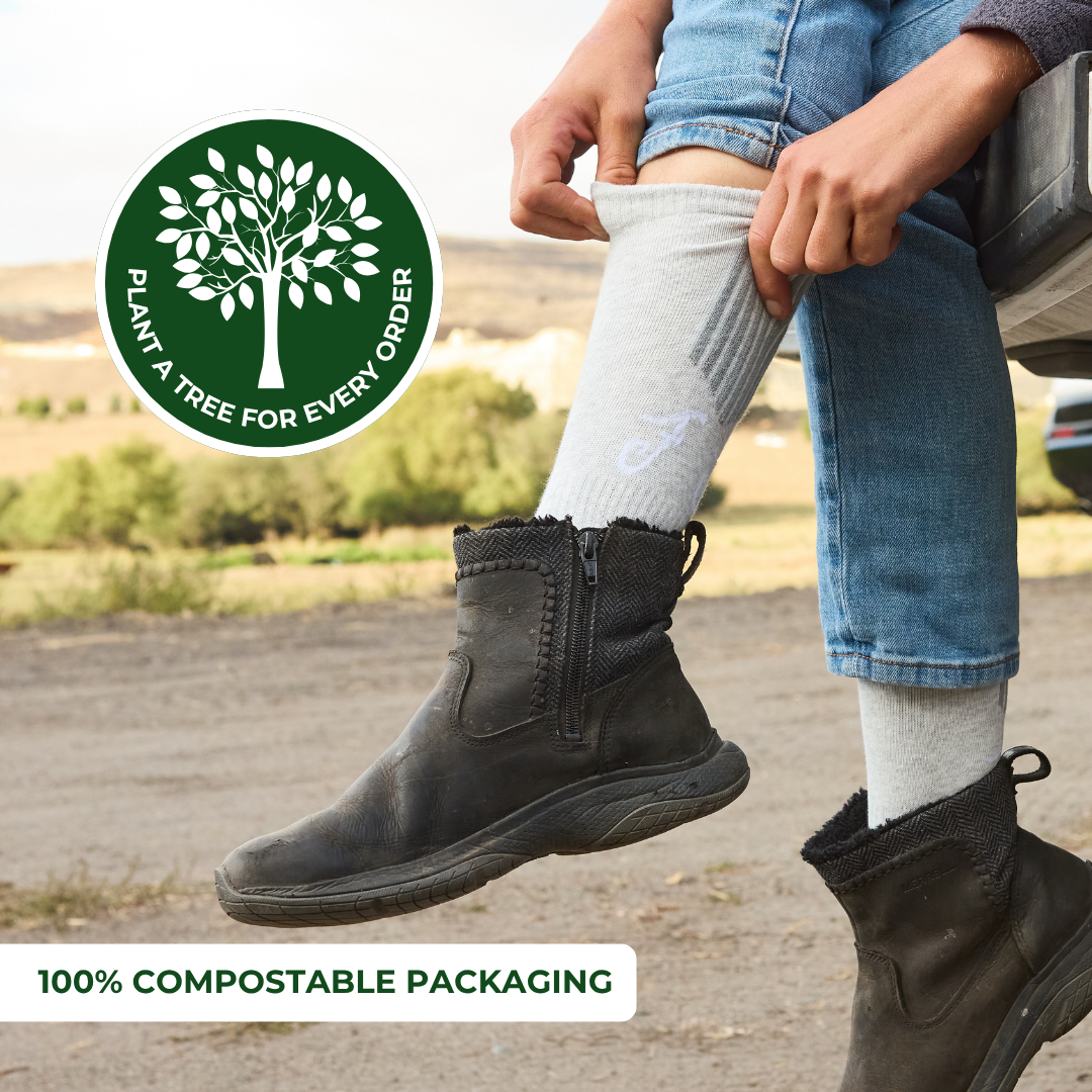 Winter Socks - Bug Repellent- Mid-Calf - Stone