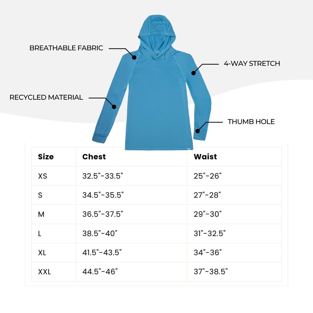 Women's UV Sun Hoodie - Blue Horizon