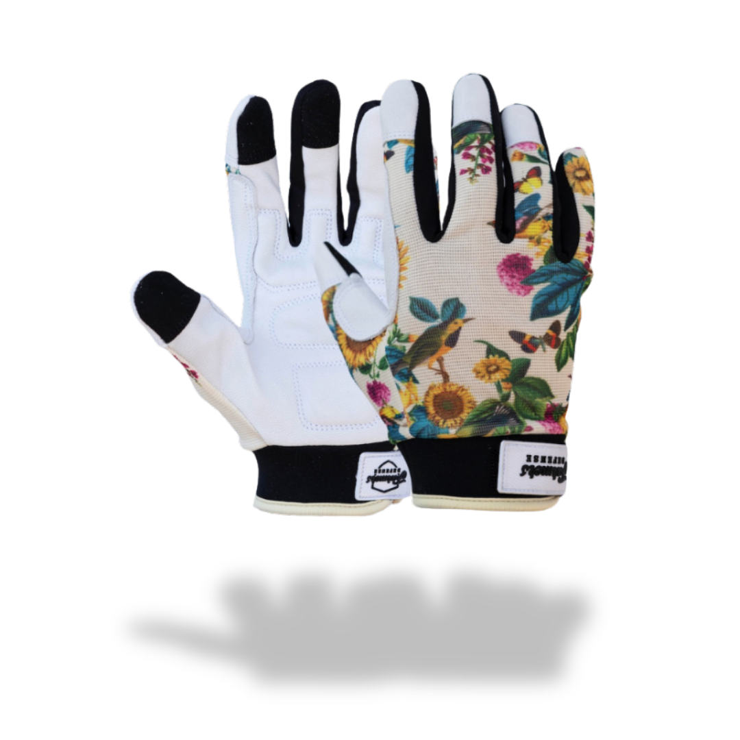 Rugged Guard Leather Gloves - Garden Flower