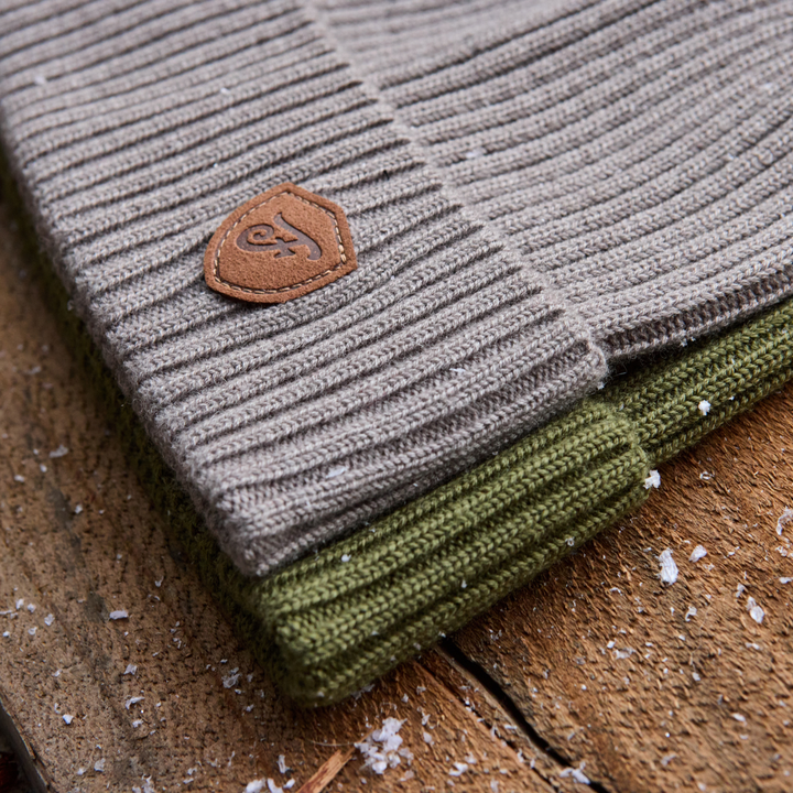 Water Resistant Wool Beanie - Moss