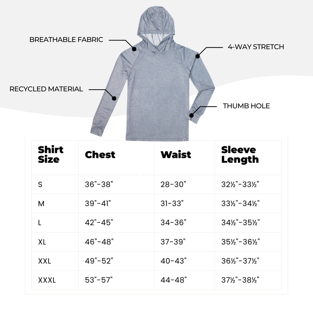 Men's UV Sun Hoodie - Heather Grey
