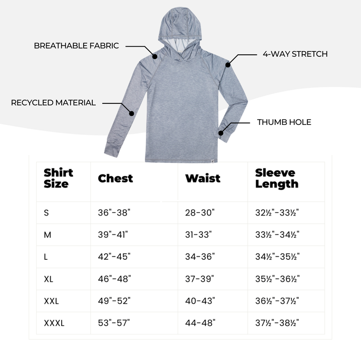 Men's UV Sun Hoodie - Heather Grey