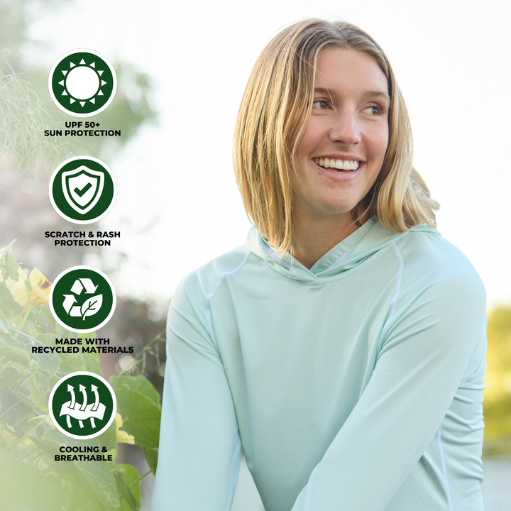 Women's UV Sun Hoodie - Light Green