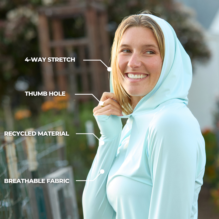Women's UV Sun Hoodie - Light Green
