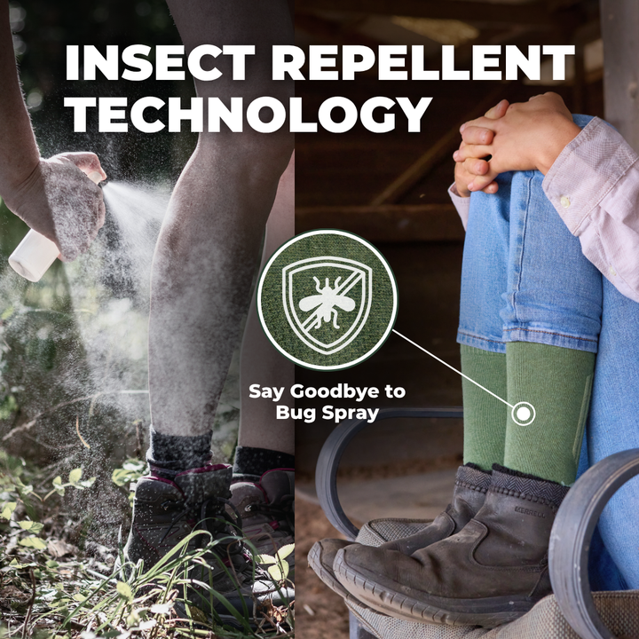 Winter Socks - Bug Repellent- Mid-Calf - Moss