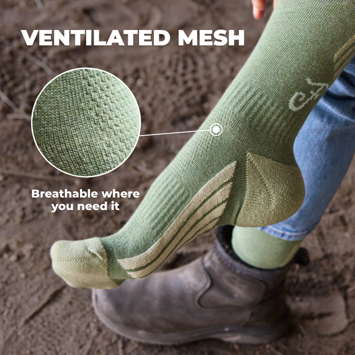 Winter Socks - Bug Repellent- Mid-Calf - Moss