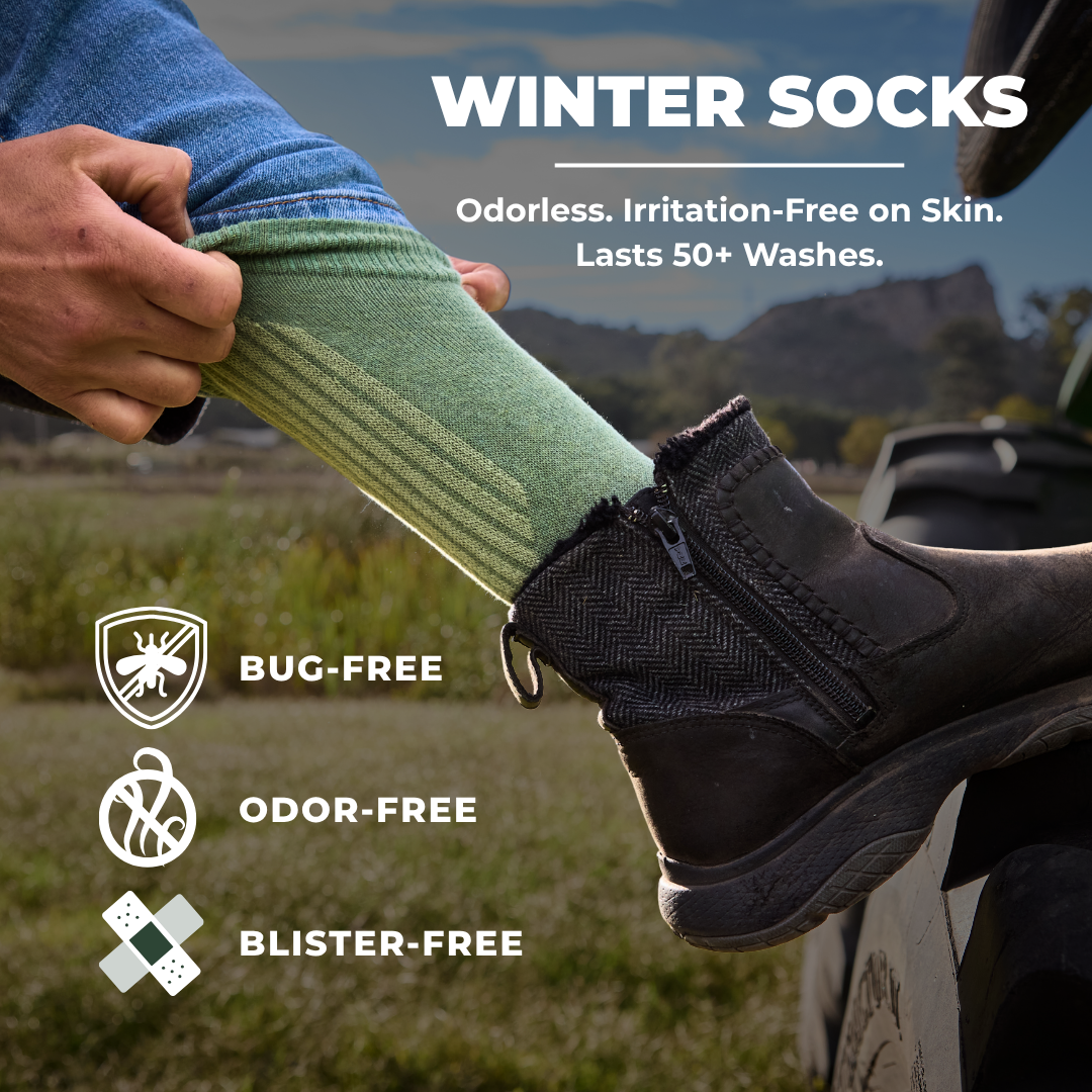 Winter Socks - Bug Repellent- Mid-Calf - Moss