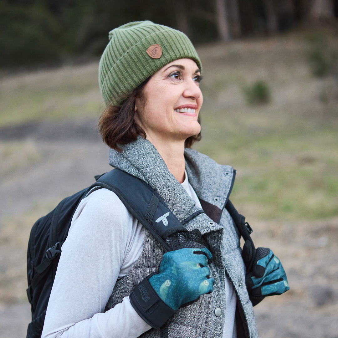 Water Resistant Wool Beanie - Moss
