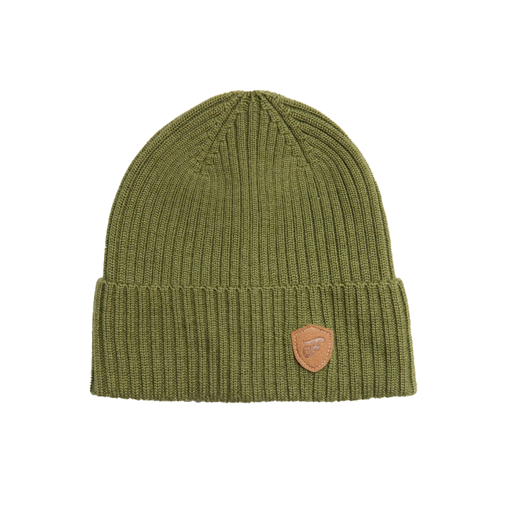 Water Resistant Wool Beanie - Moss