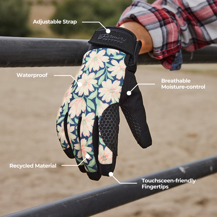 Waterproof Winter Gloves - Painted Peony