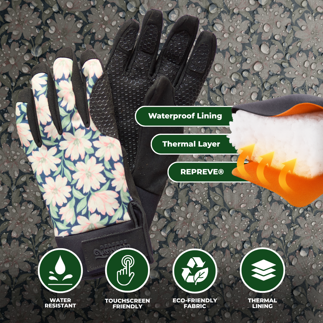 Waterproof Winter Gloves - Painted Peony
