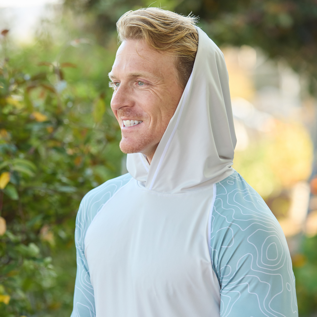 Men's UV Sun Hoodie - Topo Map
