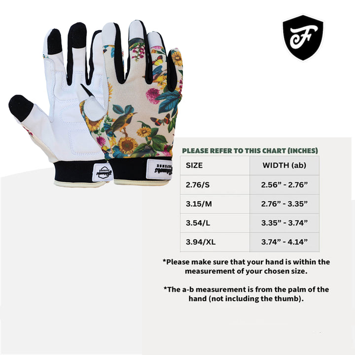 Rugged Guard Leather Gloves - Garden Flower