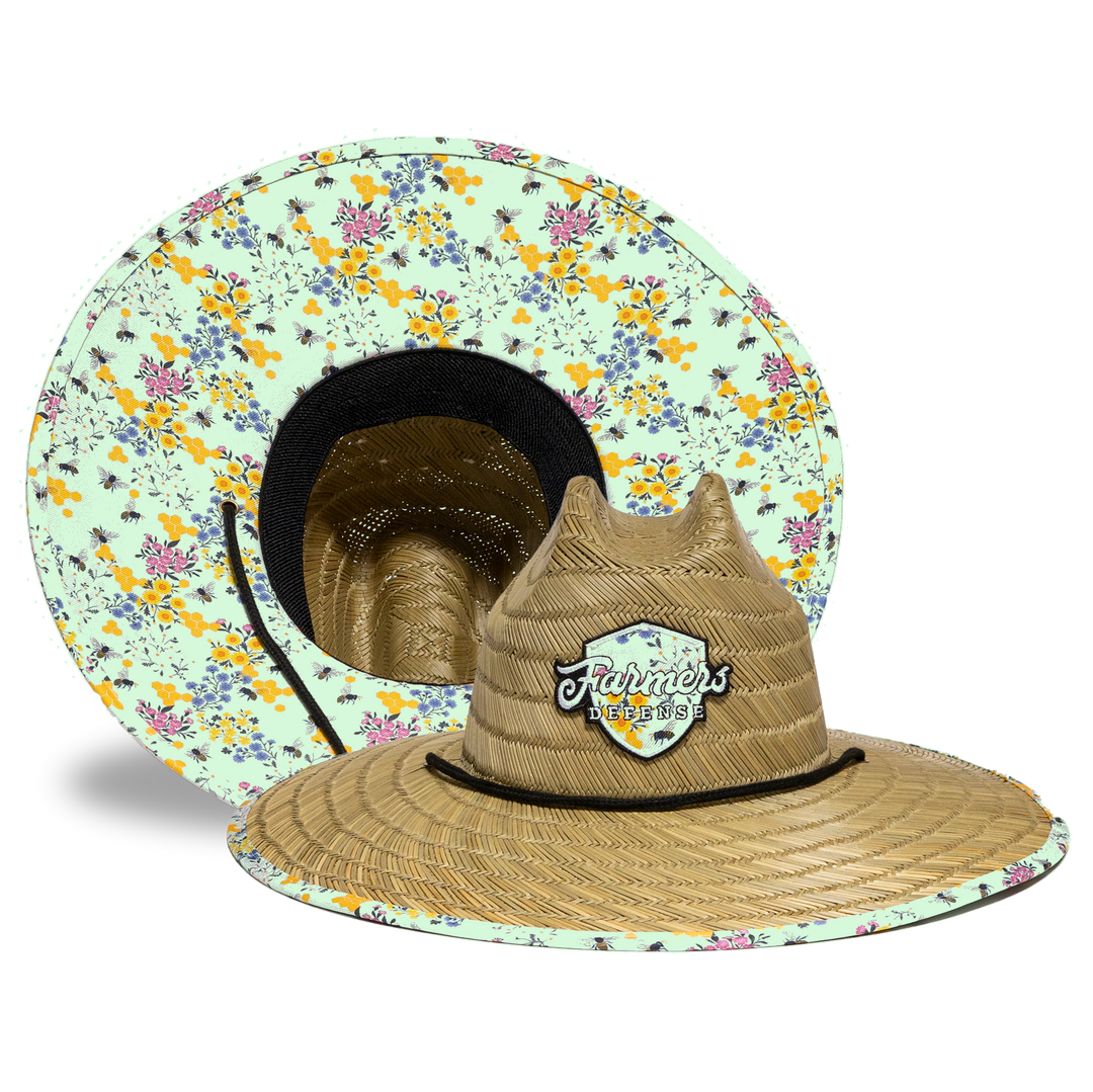 Farmers Defense Straw Hat - Save the Bee's Mint