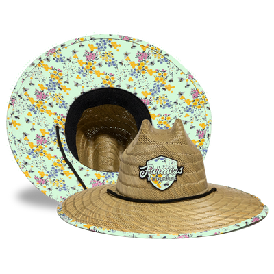 Farmers Defense Straw Hat - Save the Bees - Mint