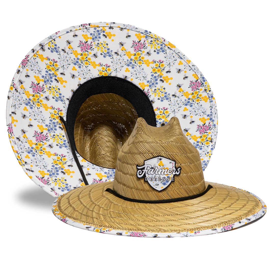 Farmers Defense Straw Hat - Save the Bee's Cream