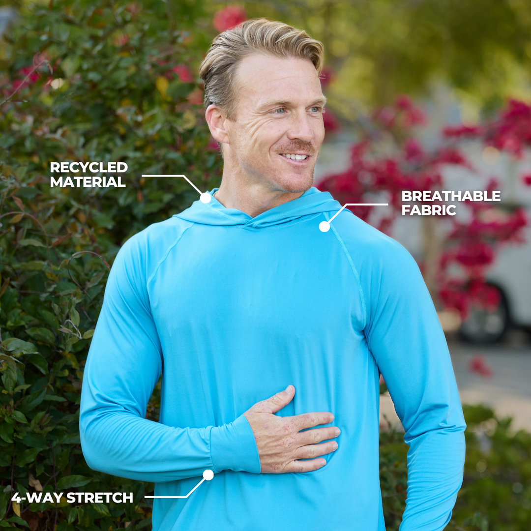 Men's UV Sun Hoodie - Blue Horizon