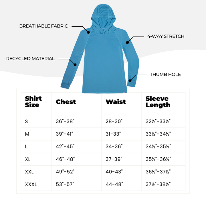 Men's UV Sun Hoodie - Blue Horizon
