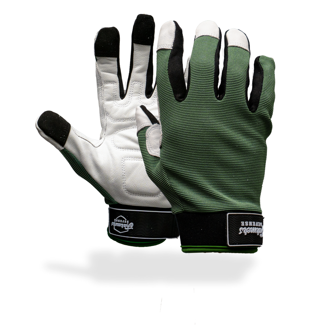 Rugged Guard Leather Gloves - Forest Green