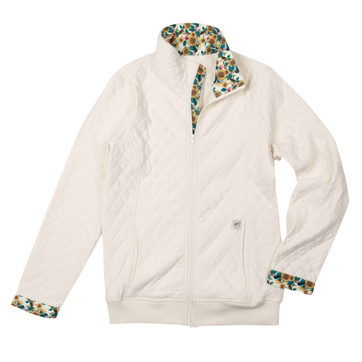 Quilted Full Zip Sweater