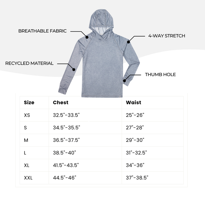 Women's UV Sun Hoodie - Heather Grey