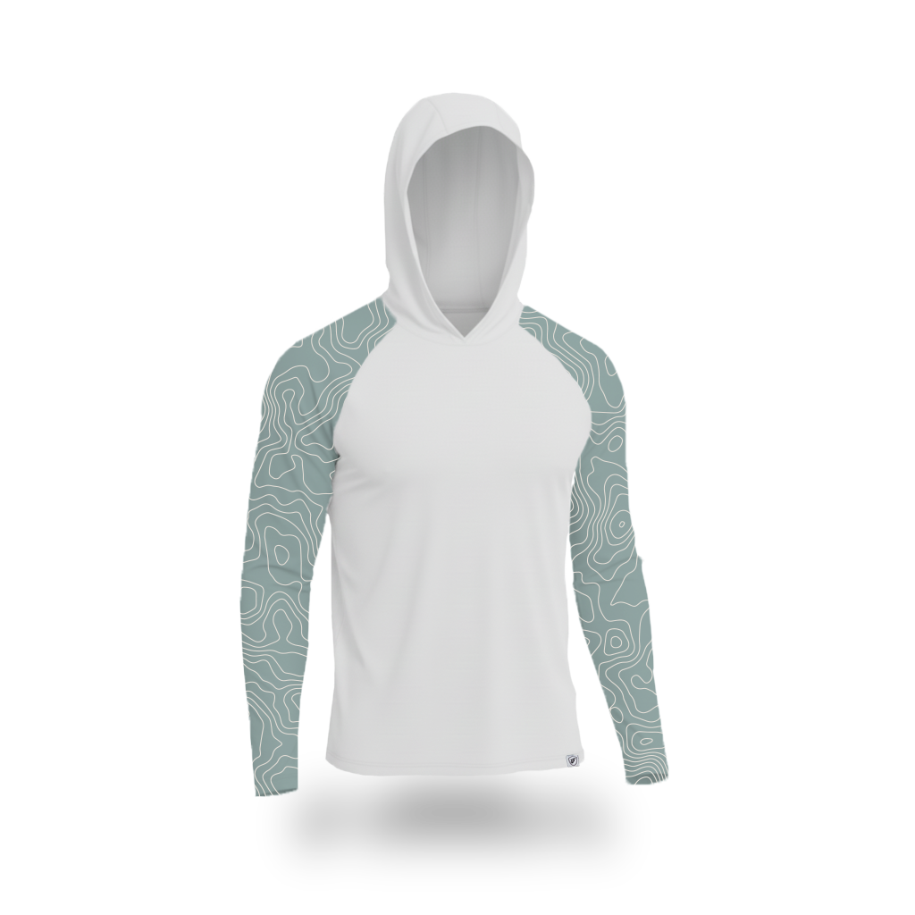 Men's UV Sun Hoodie - Topo Map