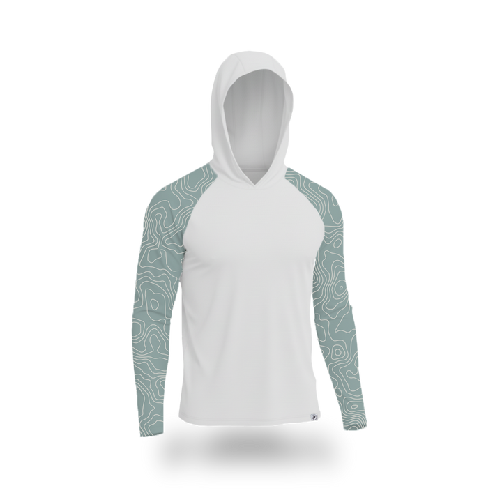 Men's UV Sun Hoodie - Topo Map