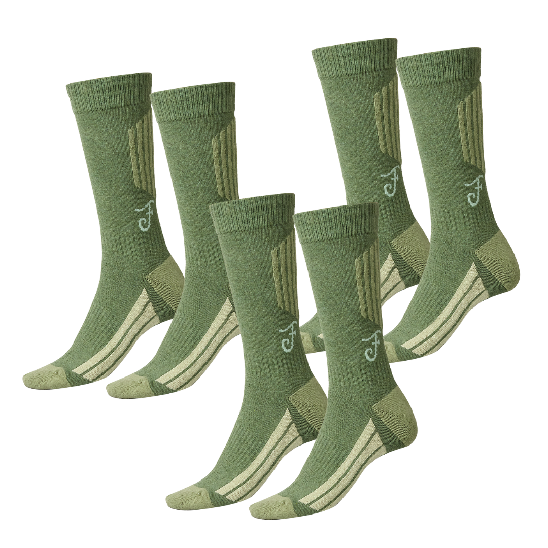 Winter Socks - Bug Repellent - Mid-Calf - Moss - 3 Pack