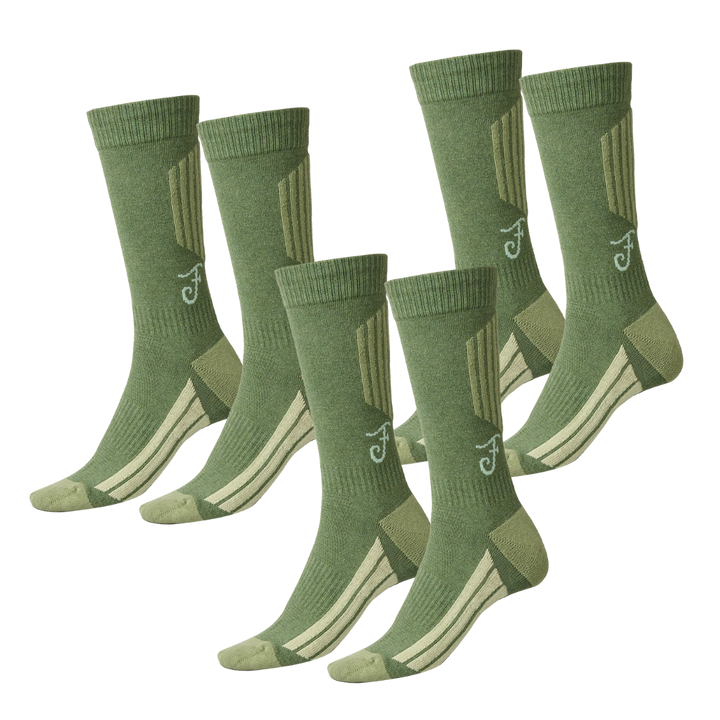 Winter Socks - Bug Repellent - Mid-Calf - Moss - 3 Pack