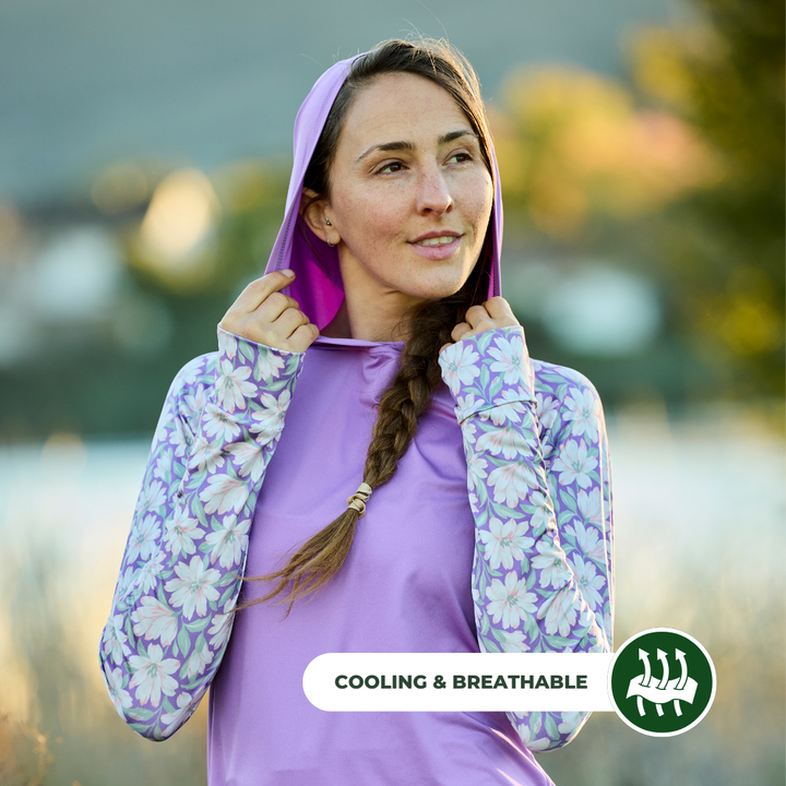 UV Hoodie - Women's - Painted Peony - Pink