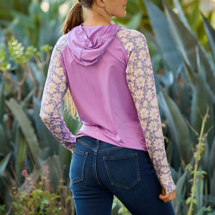UV Hoodie - Women's - Painted Peony - Pink