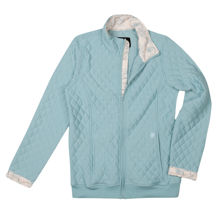 Quilted Full Zip Sweater