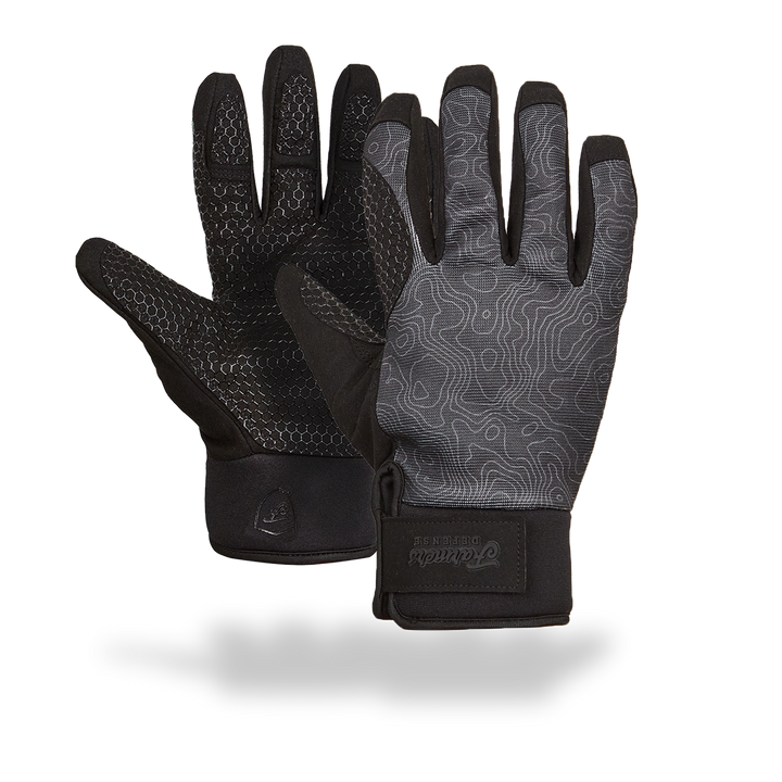 Waterproof Winter Gloves -  Topo Map - Black
