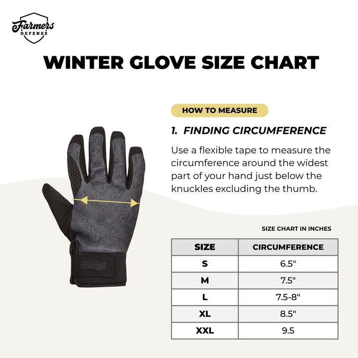 Waterproof Winter Gloves -  Topo Map - Black