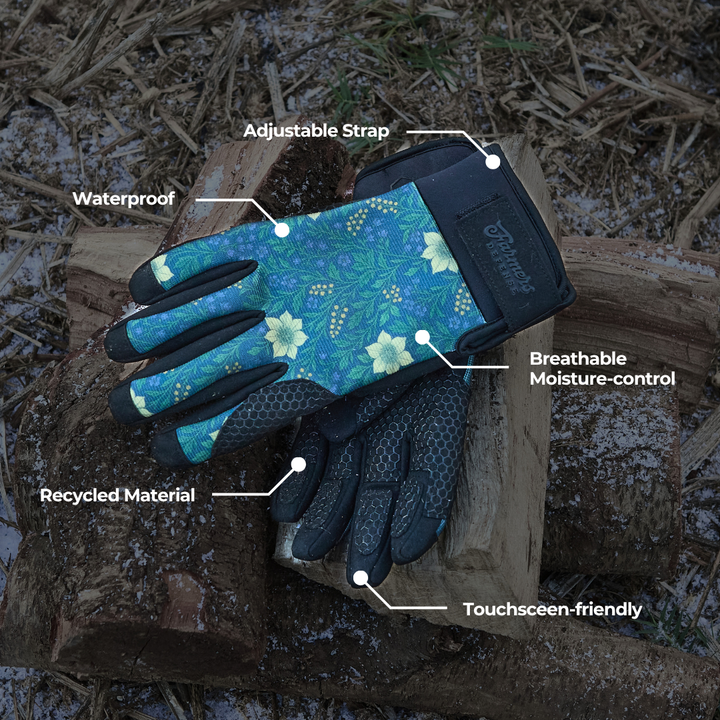 Waterproof Winter Gloves -  Wildflower Night