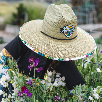 Farmers Defense Straw Hat - Garden Flower
